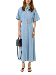 Gestuz GZsauda Cotton Long Shirt Dress, Light Blue