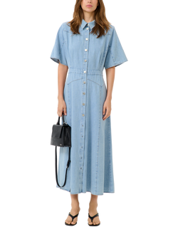 Gestuz GZsauda Cotton Long Shirt Dress, Light Blue, Light Blue