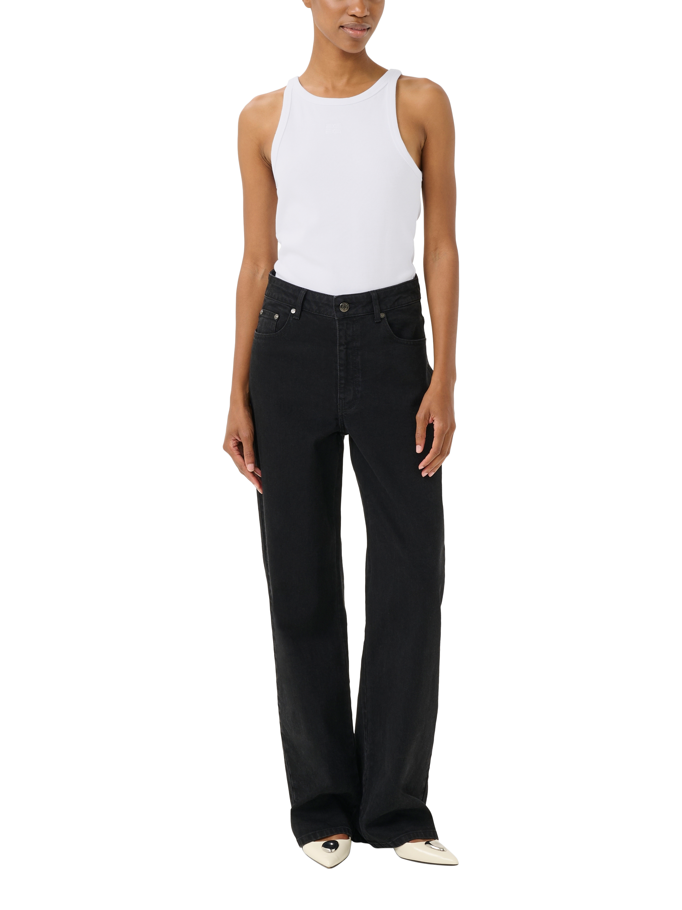 Product image 3 of 6, which shows Gestuz GZdrew Cotton Blend Tank Top, Bright White, XXS