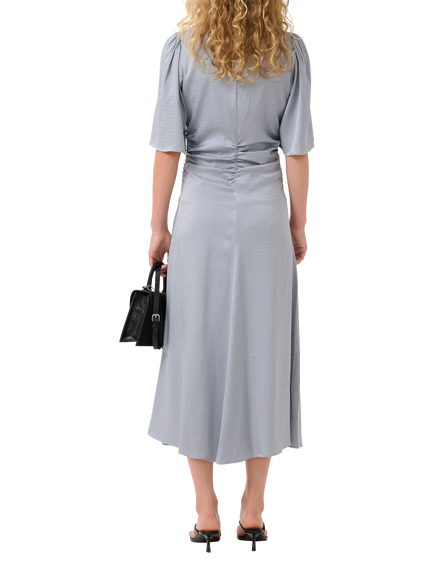 Gestuz GZbianca Midi Dress, Grey Blue - view 2, Grey Blue