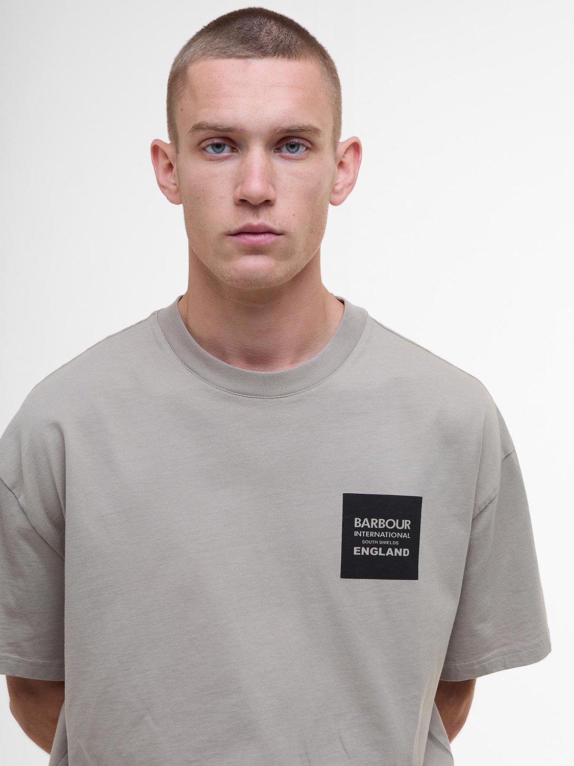 Product image 5 of 6, which shows Barbour International Micro Block Graphic T-Shirt, Concrete, S