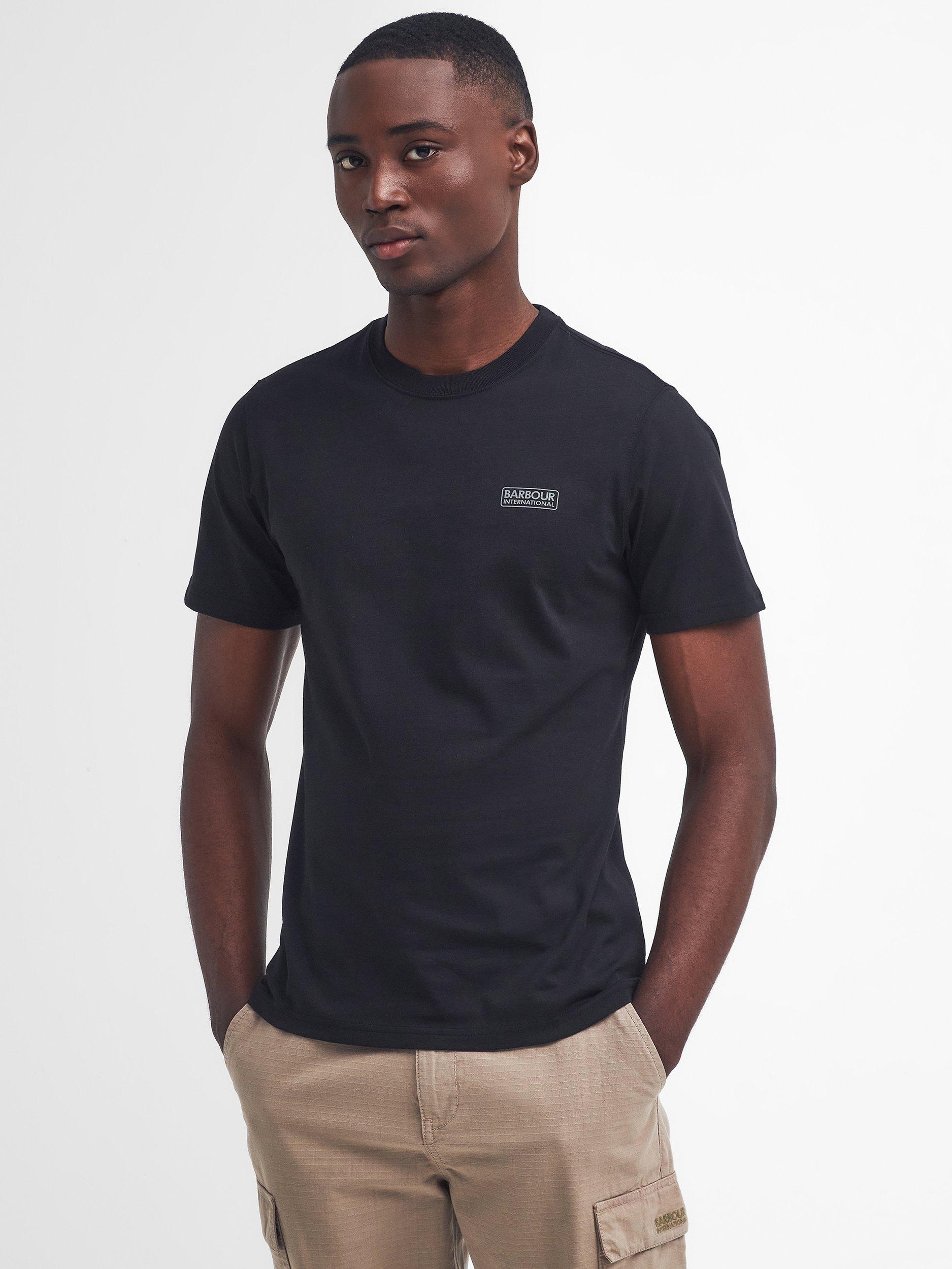 Product image 1 of 6, which shows Barbour International Small Logo T-Shirt, Black/Pewter, L