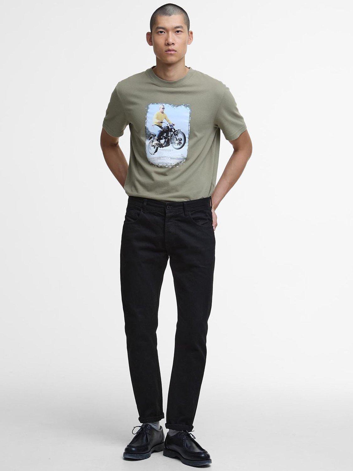 Product image 3 of 5, which shows Barbour International Coster Graphic T-Shirt, Bleached Olive, L