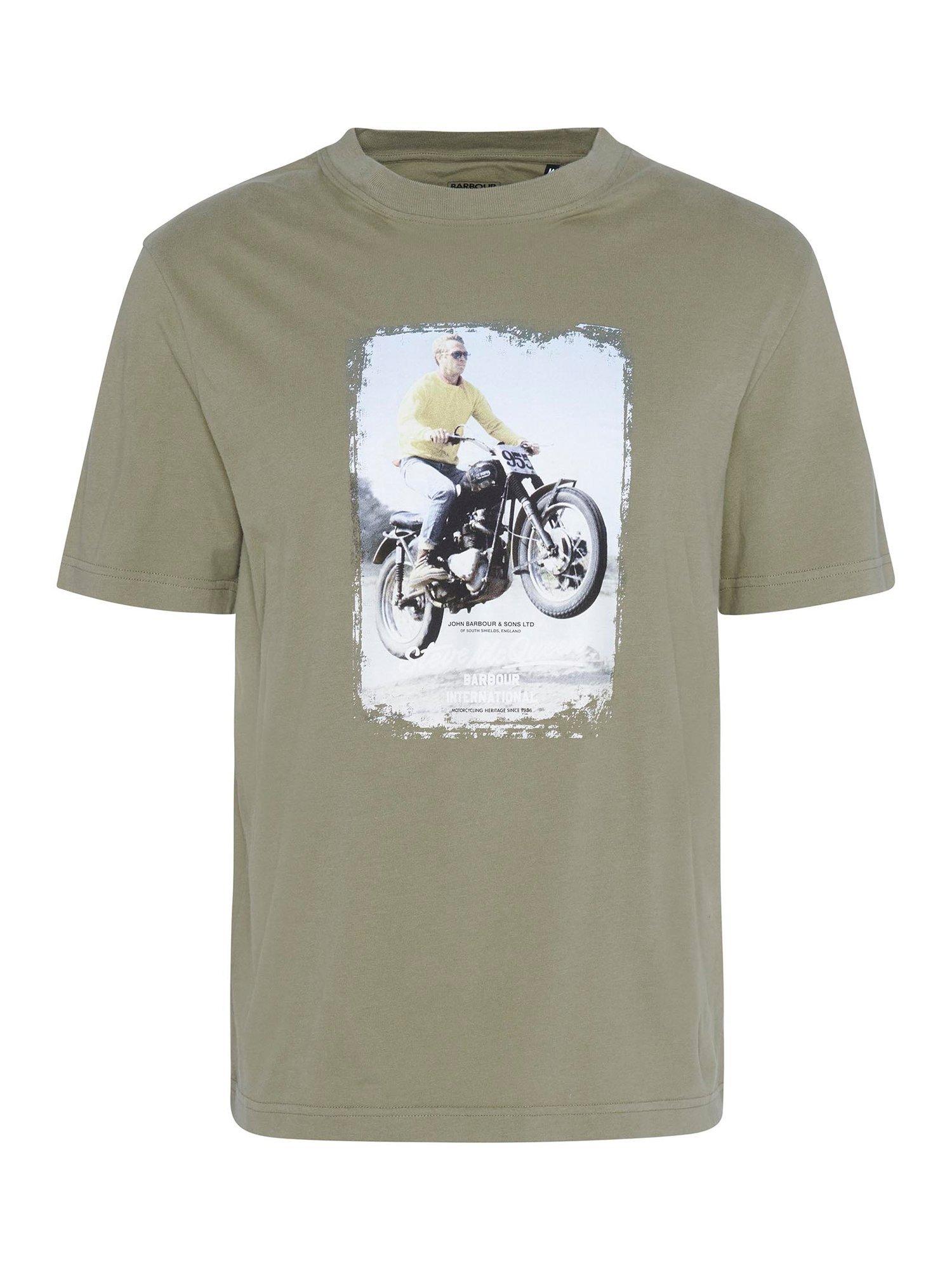 Product image 4 of 5, which shows Barbour International Coster Graphic T-Shirt, Bleached Olive, L