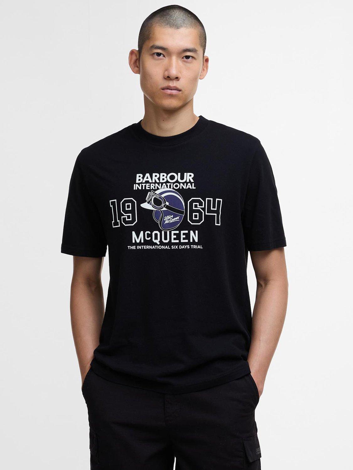Product image 1 of 5, which shows Barbour International Giles Steve McQueen T-Shirt, Black, L