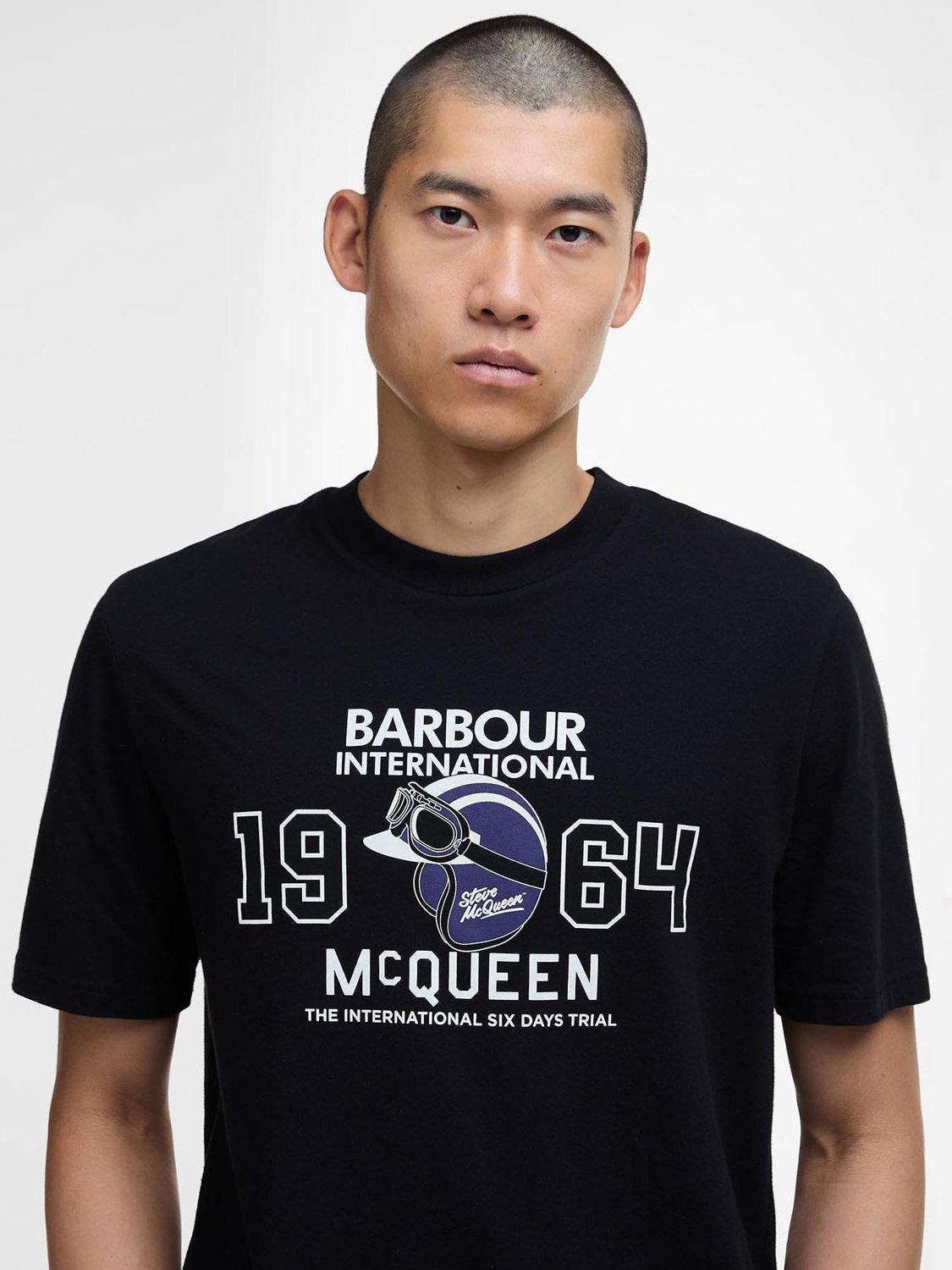 Product image 5 of 5, which shows Barbour International Giles Steve McQueen T-Shirt, Black, L