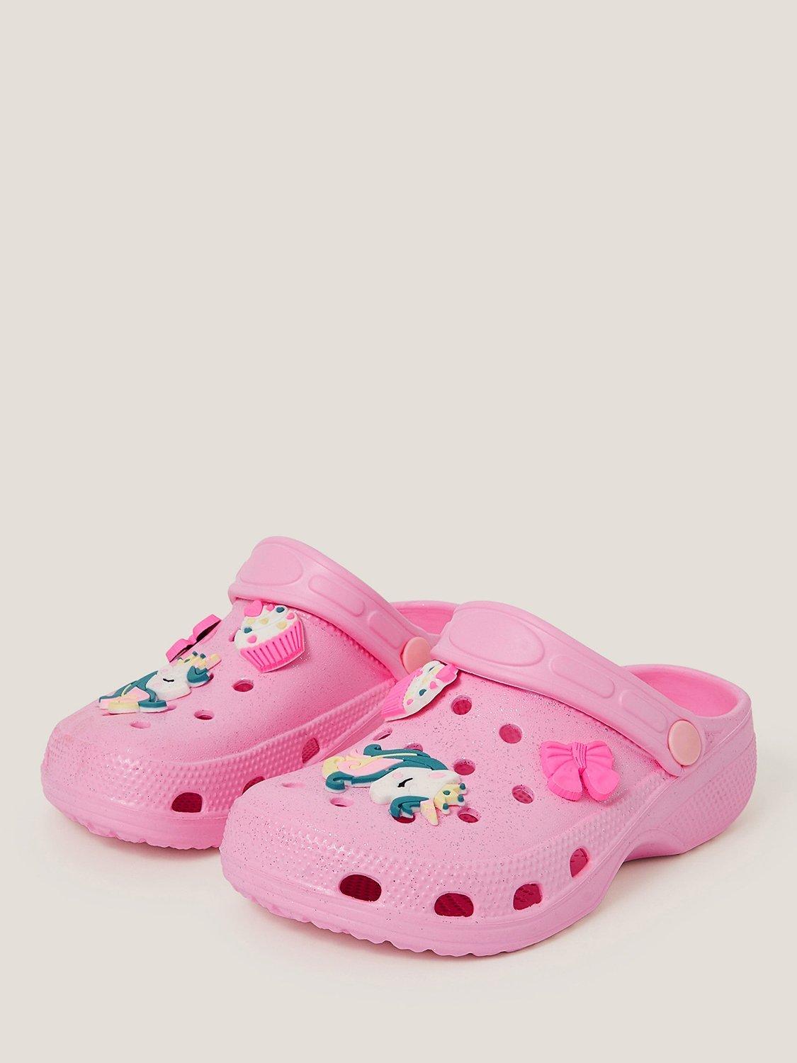 Product image 2 of 3, which shows Monsoon Kids' Unicorn Clogs, Pink, 7 Jnr