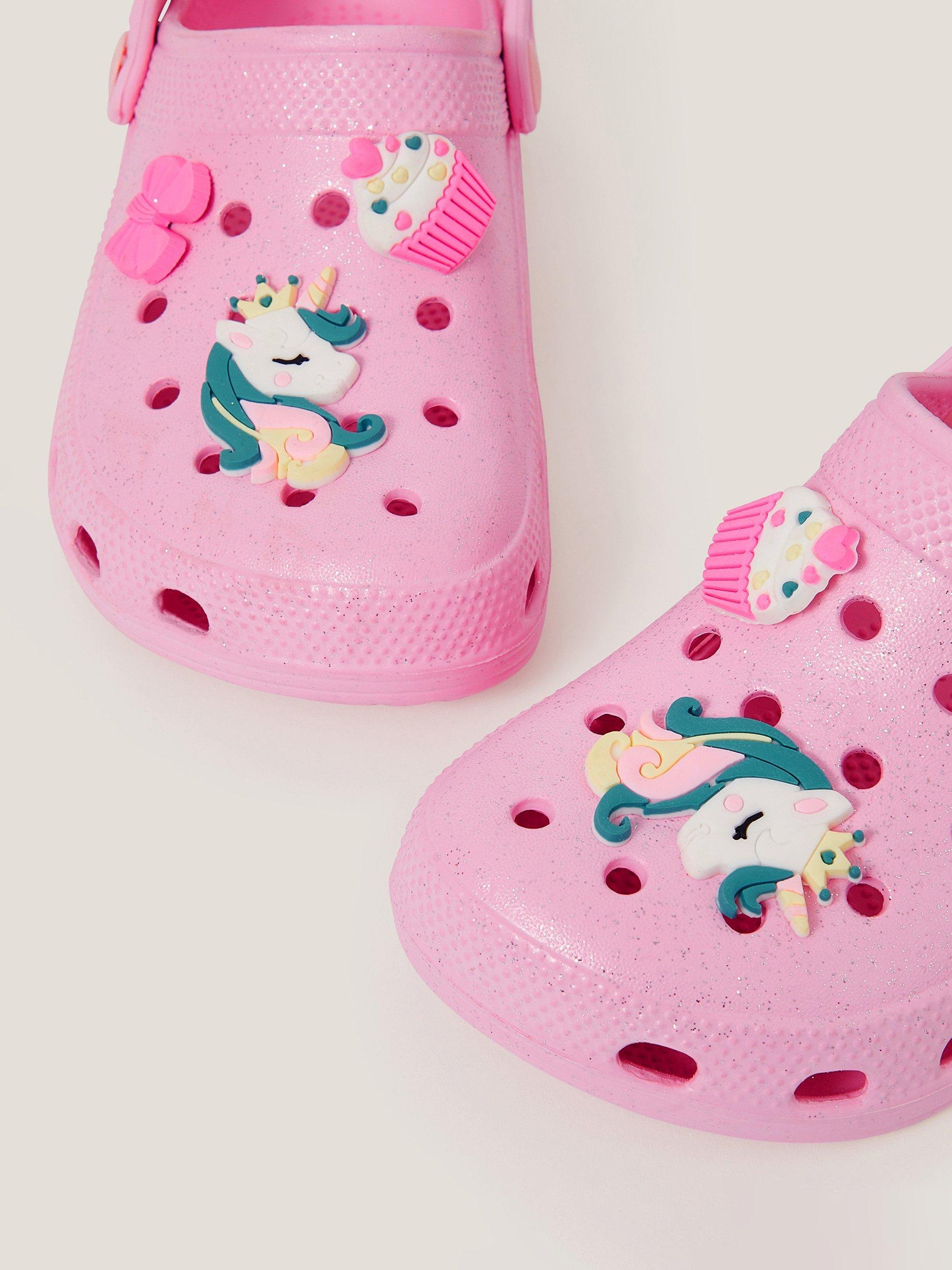 Product image 3 of 3, which shows Monsoon Kids' Unicorn Clogs, Pink, 7 Jnr