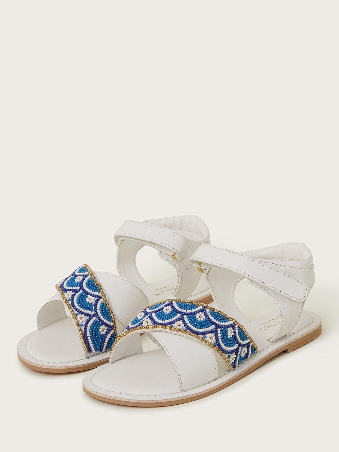 Product image 2 of 3, which shows Monsoon Kids' Santorini Beaded Sandals, Multi, 4