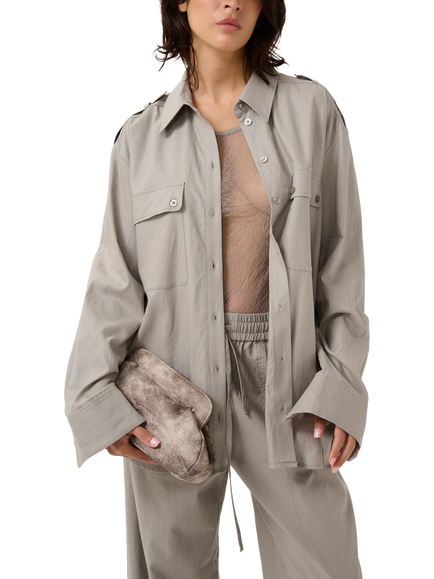 Gestuz GZliane Linen Shirt, Rock Ridge, Rock Ridge