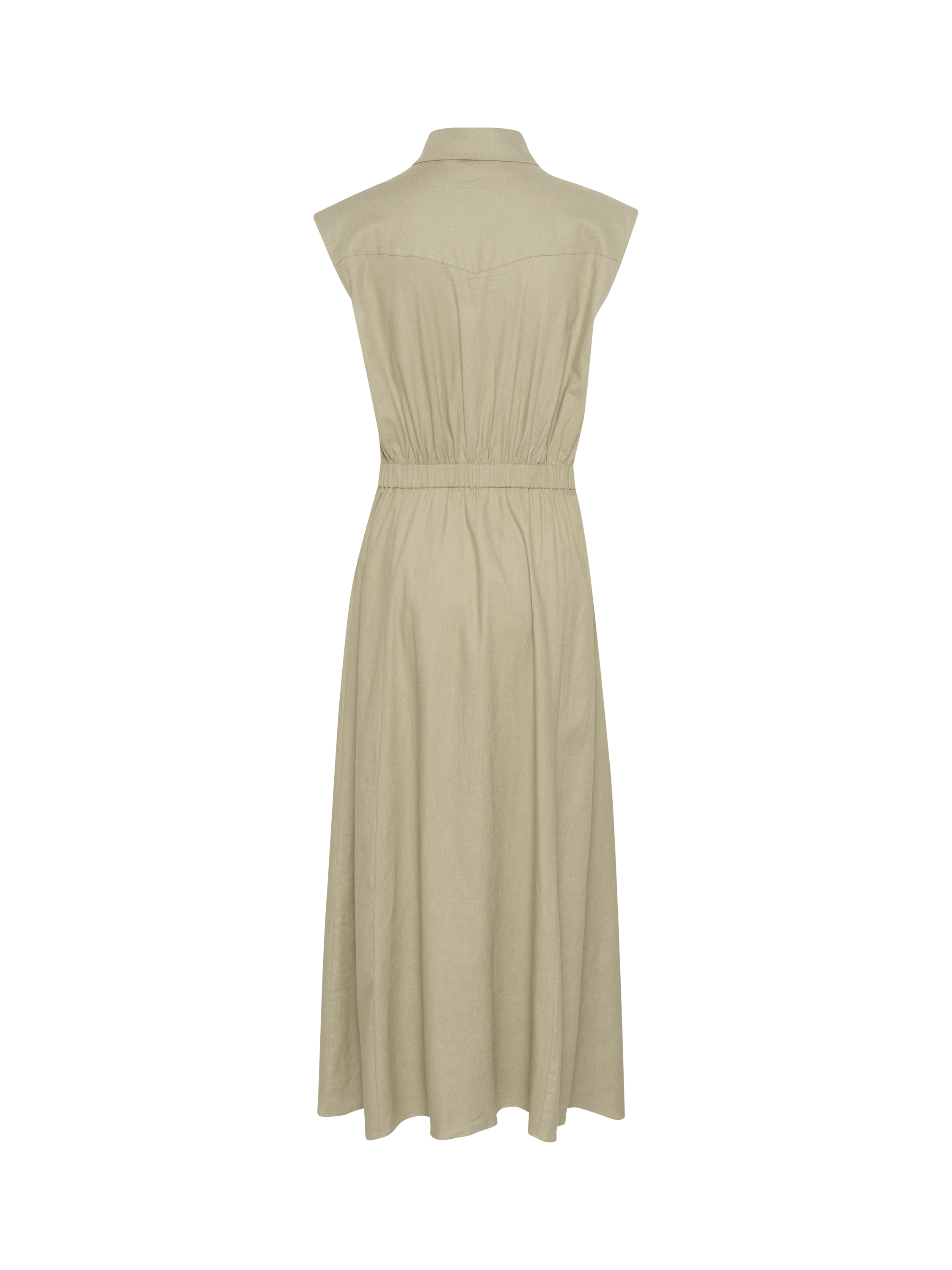 Product image 6 of 6, which shows Gestuz GZizza Sleeveless Midi Shirt Dress, Silver Sage, 8