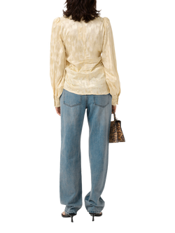 Gestuz GZdalila V-Neck Long Sleeve Blouse, Butter Yellow - view 2, Butter Yellow