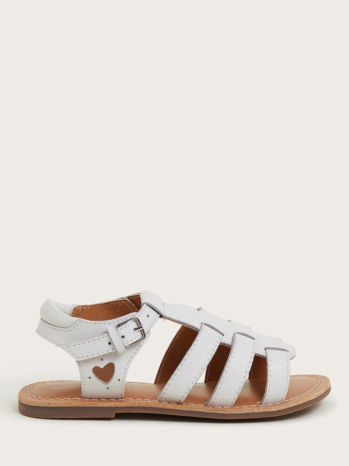 Monsoon Kids' Leather Gladiator Sandals, Ivory