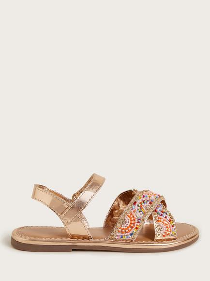 Monsoon Kids' Bright Beaded Sandals, Multi, Multi