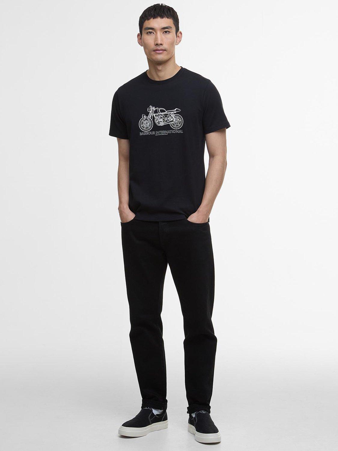 Product image 3 of 5, which shows Barbour International Venture Cotton Regular Fit Short Sleeve Graphic T-Shirt, Black, L