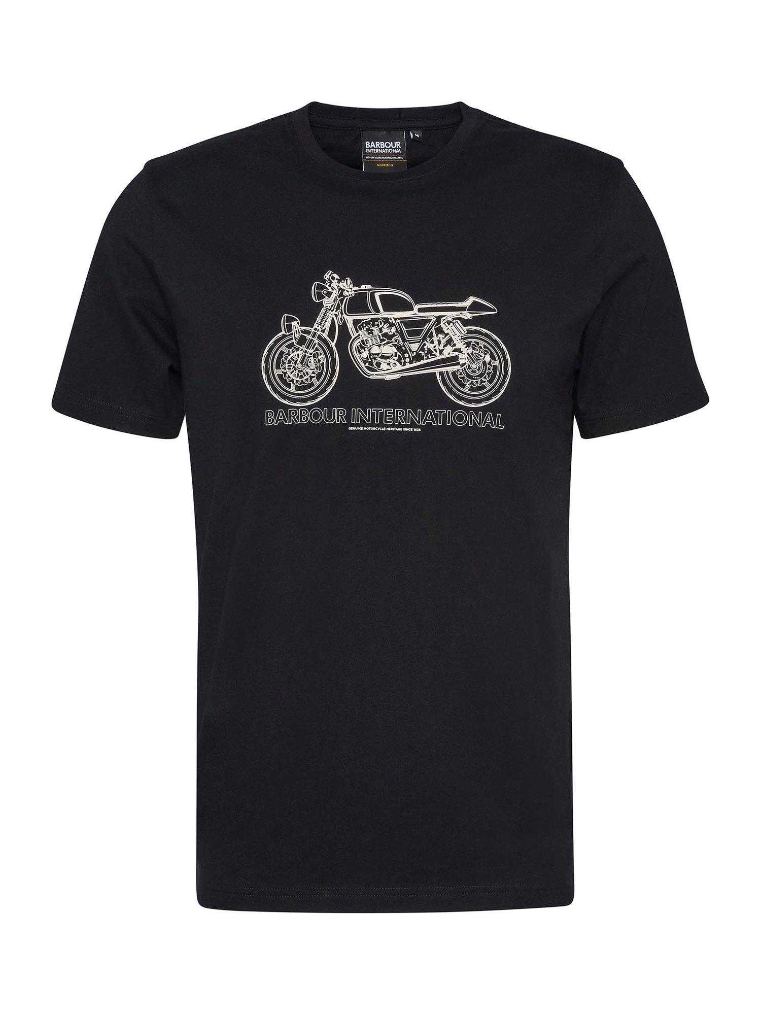 Product image 4 of 5, which shows Barbour International Venture Cotton Regular Fit Short Sleeve Graphic T-Shirt, Black, L