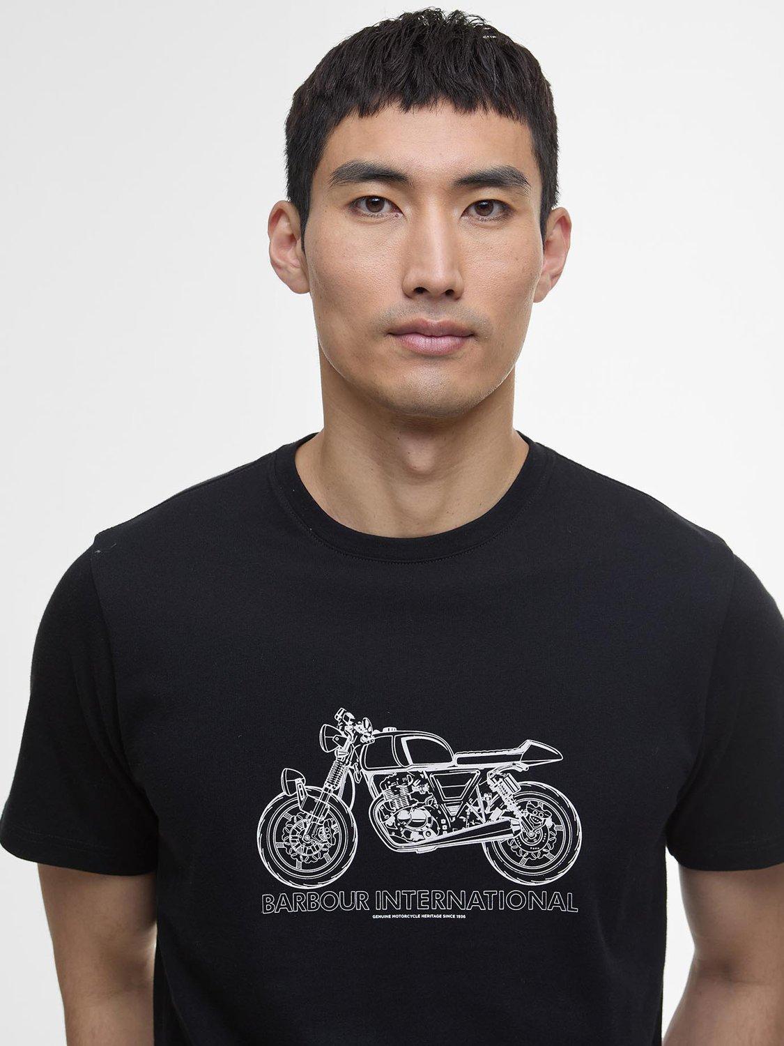 Product image 5 of 5, which shows Barbour International Venture Cotton Regular Fit Short Sleeve Graphic T-Shirt, Black, L