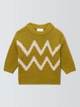 John Lewis Baby Cotton Blend Zig-Zag Jumper, Orange