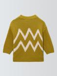 John Lewis Baby Cotton Blend Zig-Zag Jumper, Orange