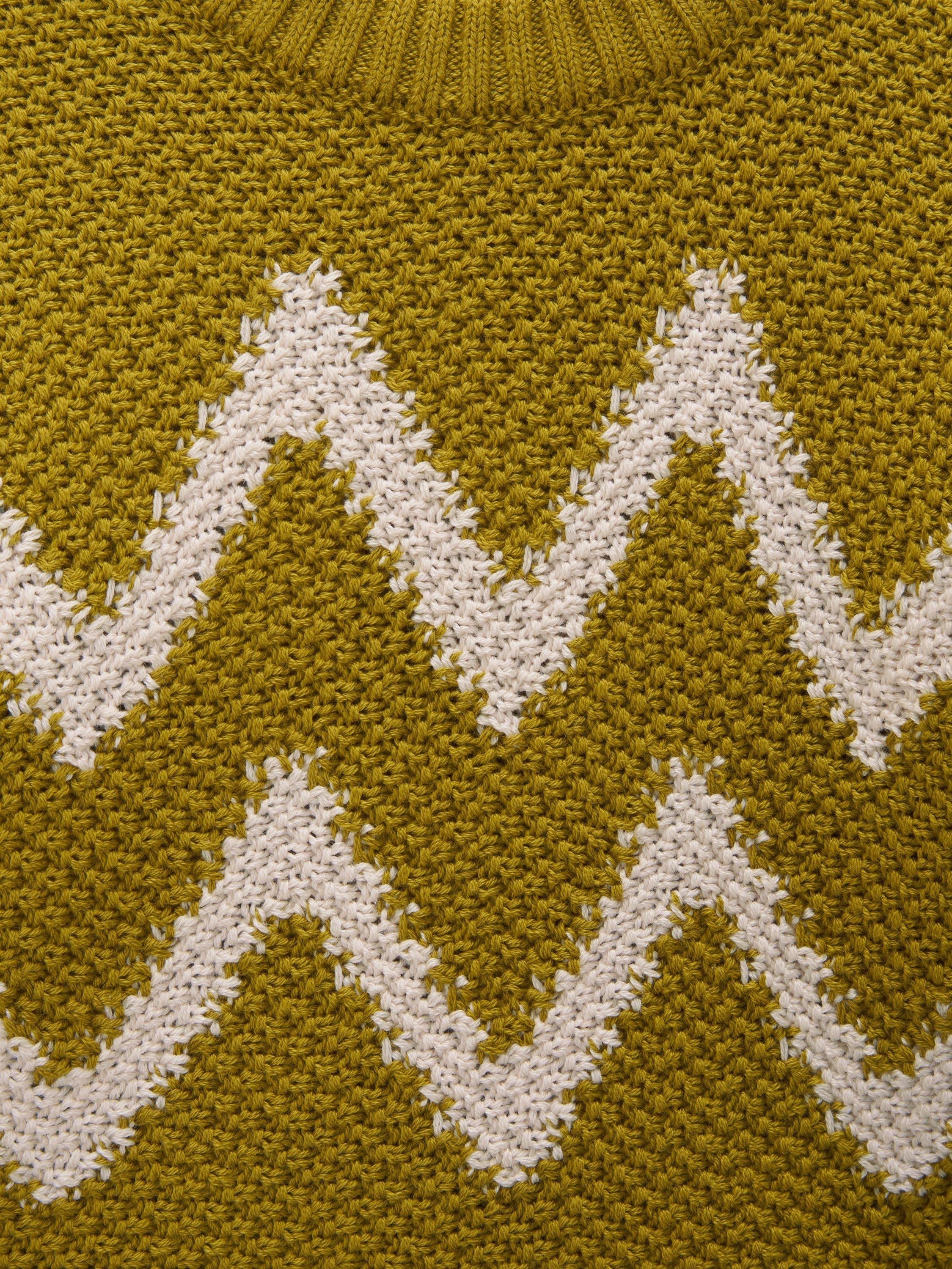 Product image 3 of 3, which shows John Lewis Baby Cotton Blend Zig-Zag Jumper, Orange, 3-6 months