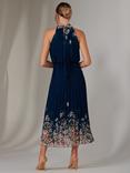 Jolie Moi Pleated Halterneck Maxi Dress, Navy
