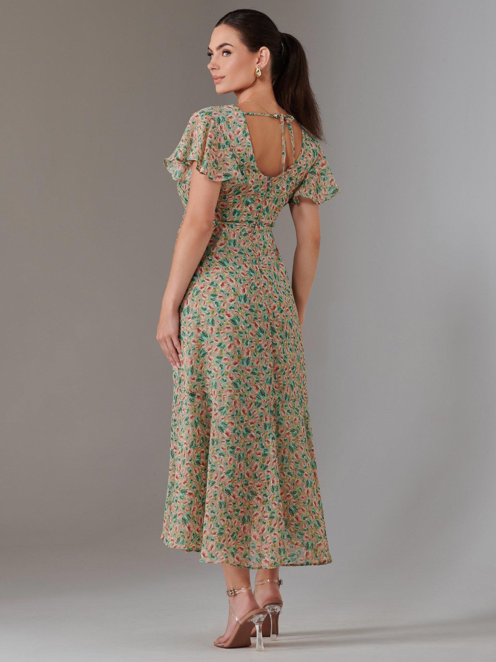 Product image 2 of 7, which shows Jolie Moi Petite Floral Midmaxi Dress, Multi, 6Pt