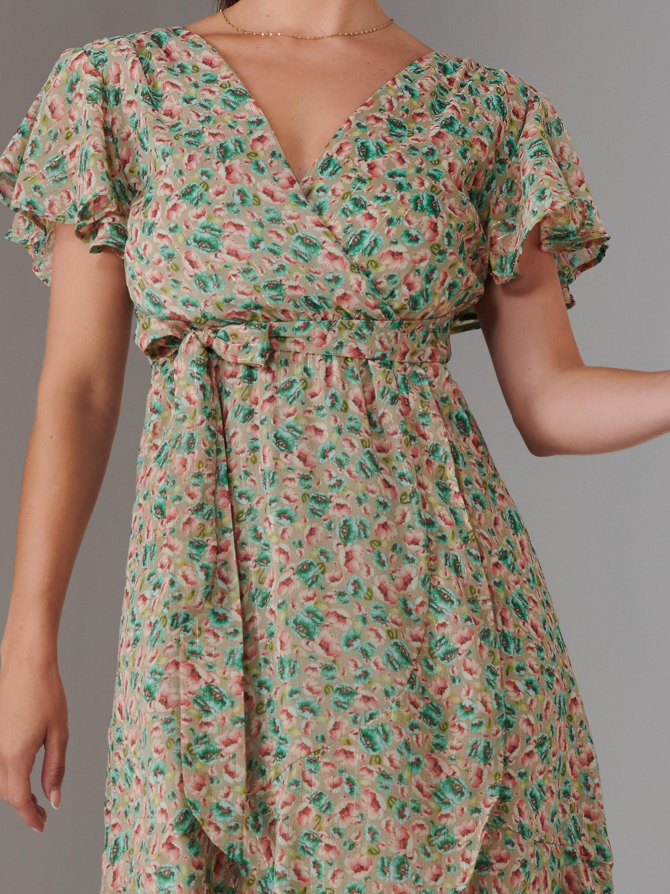 Product image 3 of 7, which shows Jolie Moi Petite Floral Midmaxi Dress, Multi, 6Pt