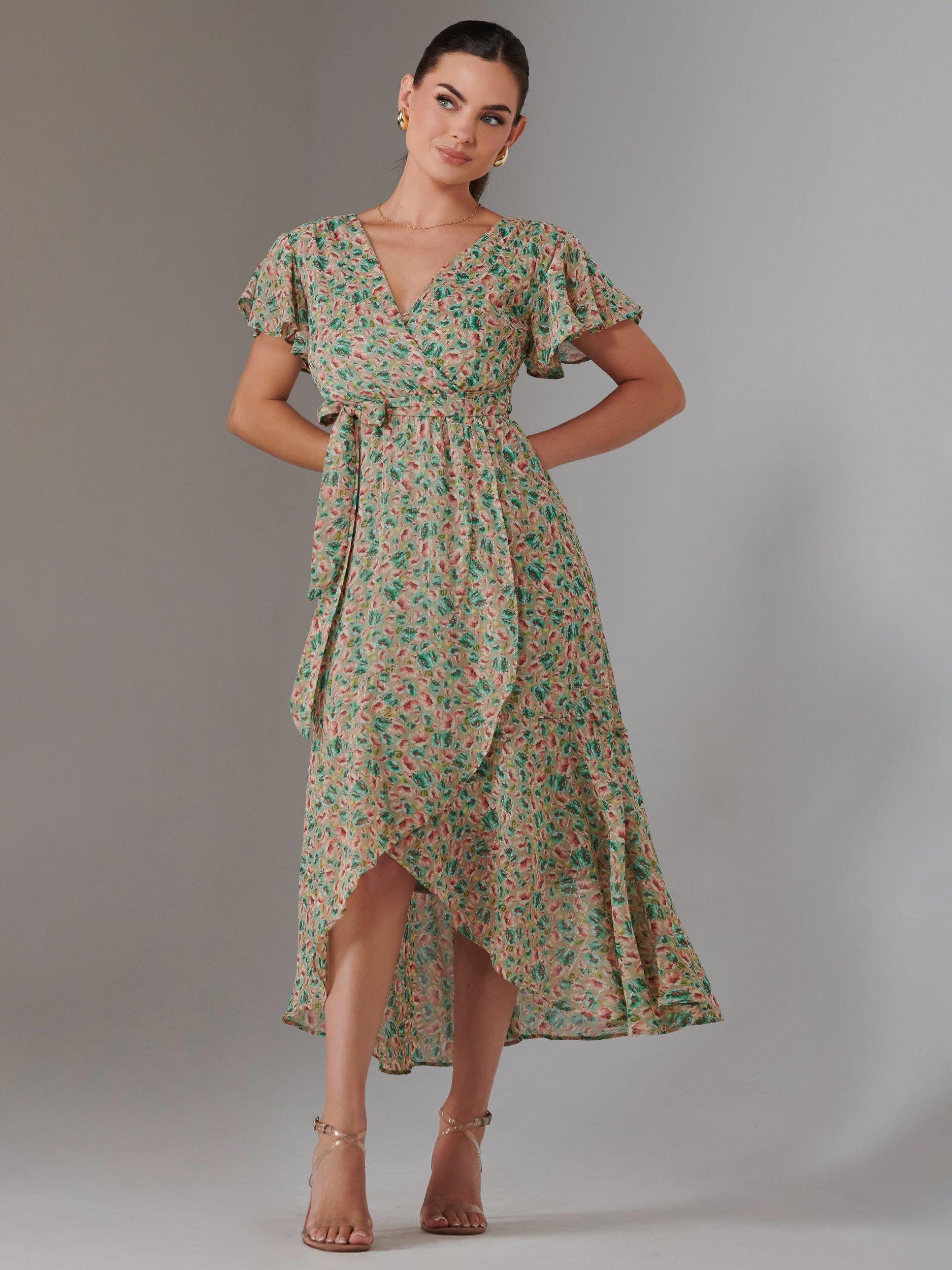 Product image 4 of 7, which shows Jolie Moi Petite Floral Midmaxi Dress, Multi, 6Pt