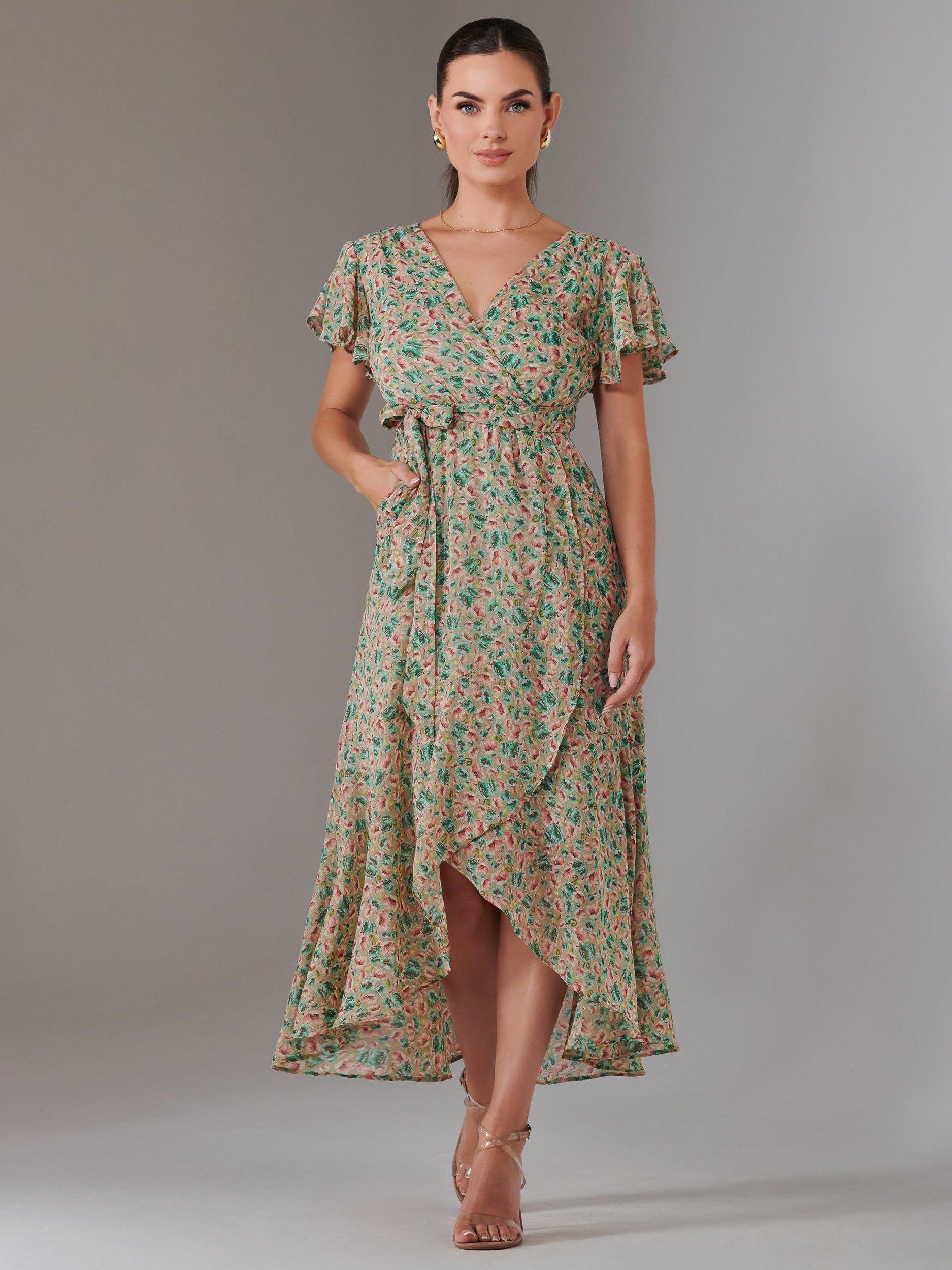 Product image 5 of 7, which shows Jolie Moi Petite Floral Midmaxi Dress, Multi, 6Pt