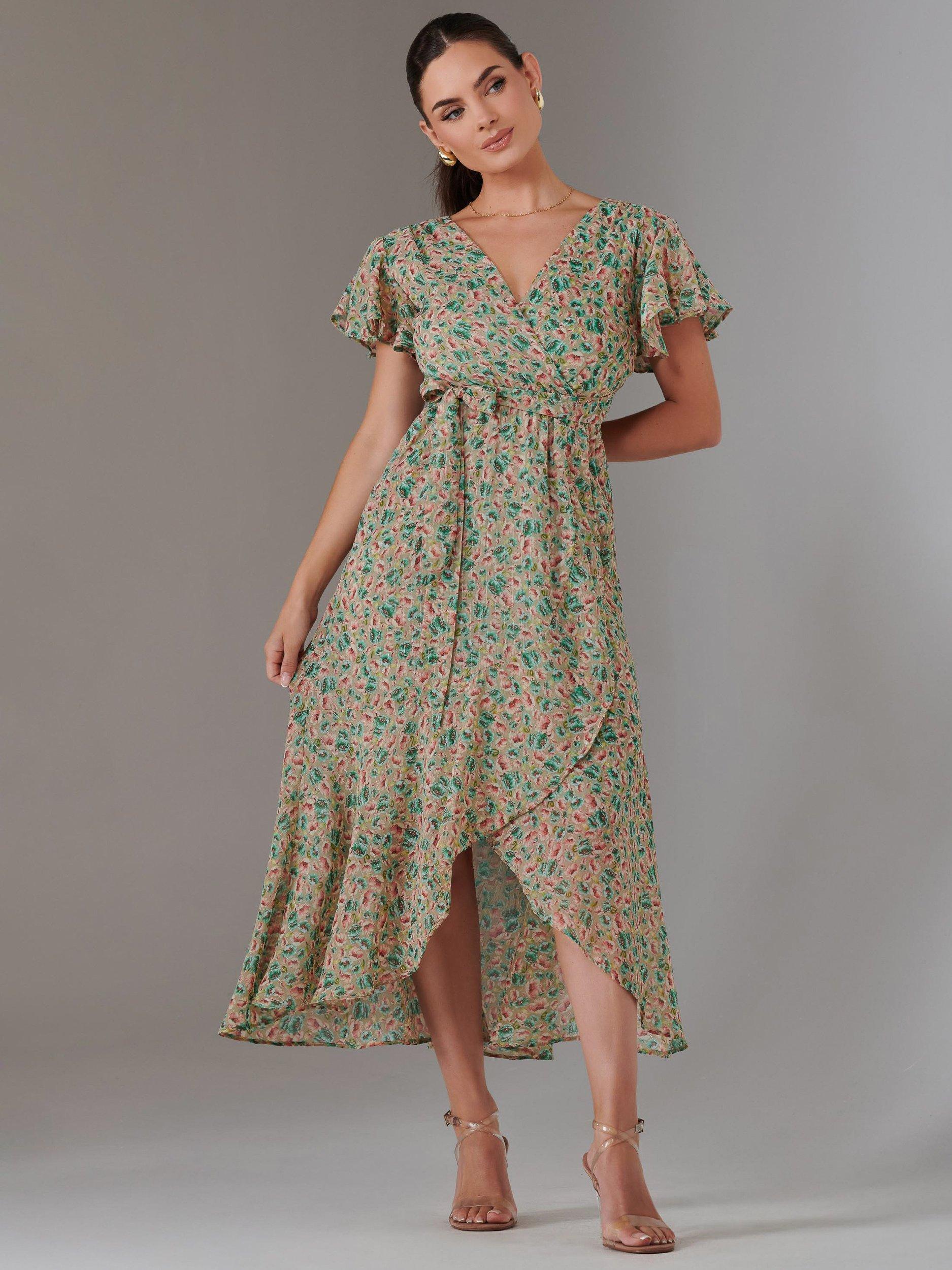 Product image 6 of 7, which shows Jolie Moi Petite Floral Midmaxi Dress, Multi, 6Pt
