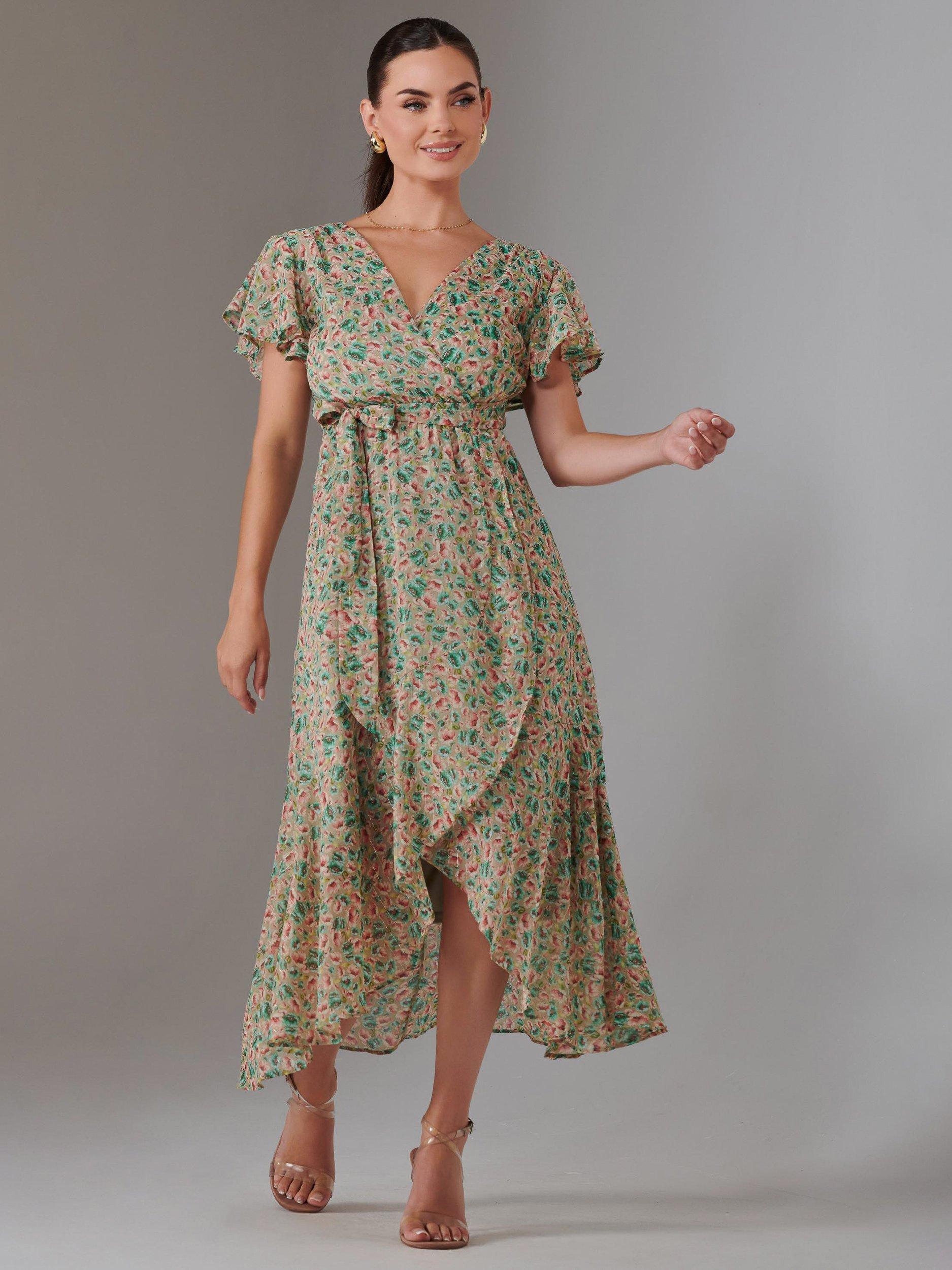 Product image 7 of 7, which shows Jolie Moi Petite Floral Midmaxi Dress, Multi, 6Pt