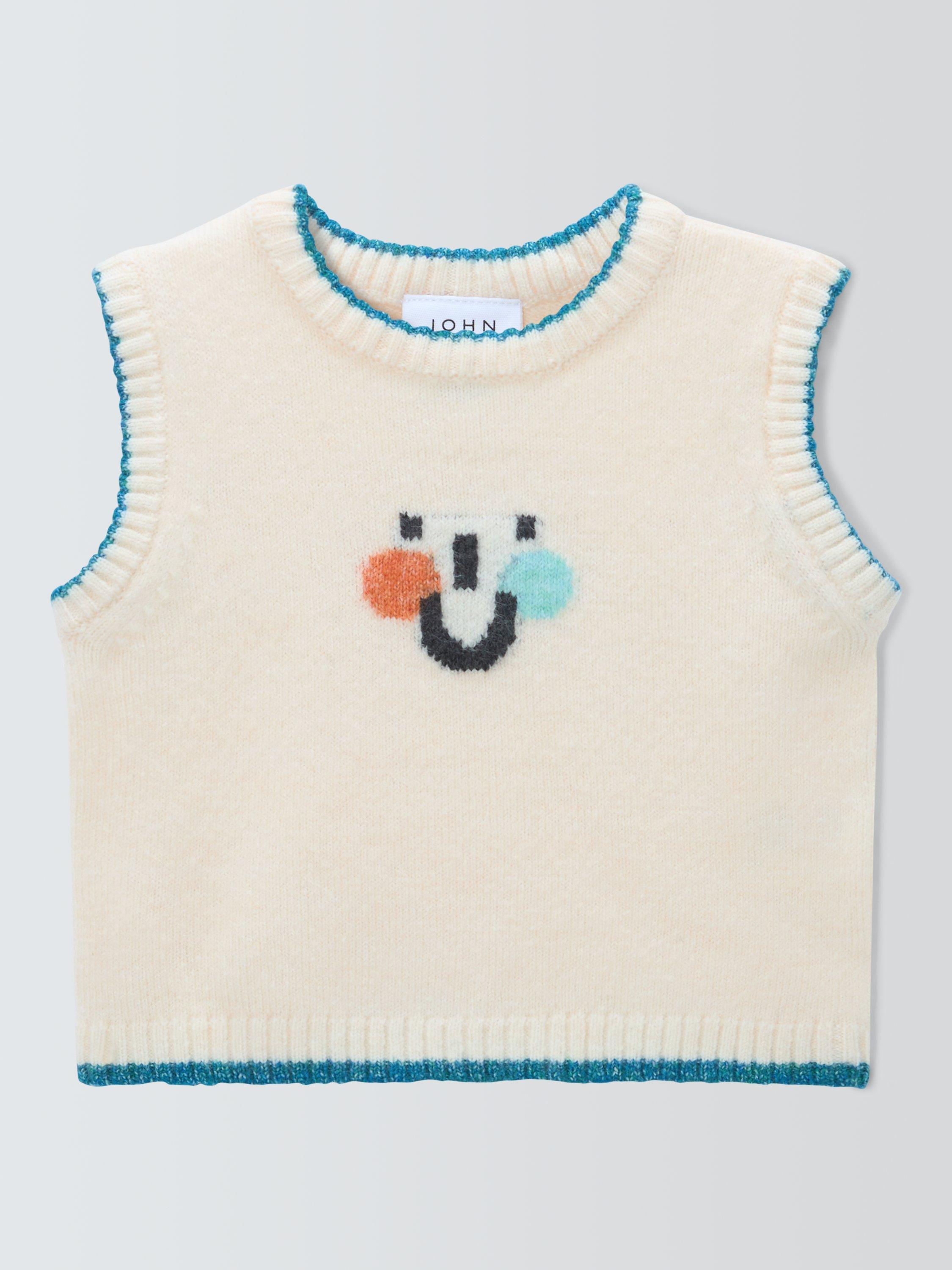Product image 1 of 3, which shows John Lewis Baby Knit Vest, Cream, 2-3 years