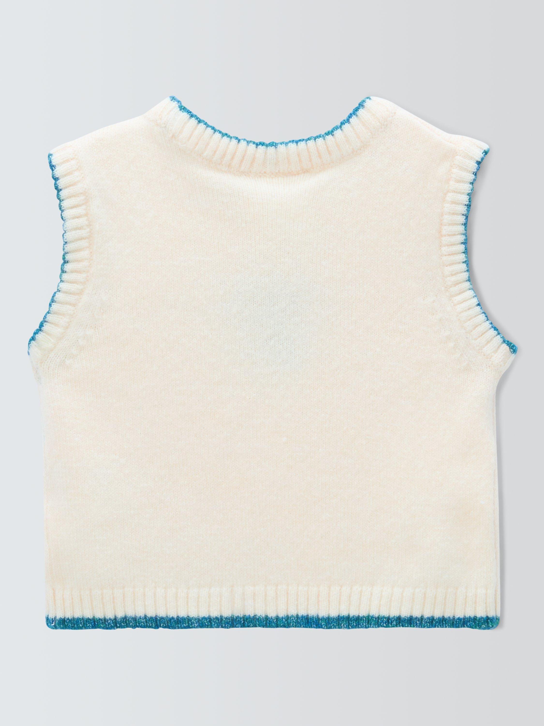 Product image 2 of 3, which shows John Lewis Baby Knit Vest, Cream, 2-3 years
