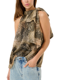 Gestuz GZsanka Twist-Front Top, Gold/Brown