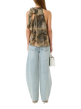 Gestuz GZsanka Twist-Front Top, Gold/Brown