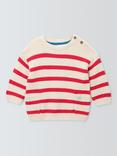 John Lewis Baby Breton Stripe Jumper, Red