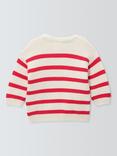 John Lewis Baby Breton Stripe Jumper, Red