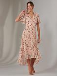 Jolie Moi Floral Wrap Bodice Midaxi Dress, Beige