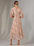 Jolie Moi Floral Wrap Bodice Midaxi Dress, Beige