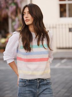 NRBY Talitha Stripe Pure Cashmere Tank Top, Multi, Multi