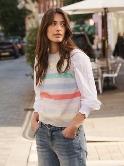 NRBY Talitha Stripe Pure Cashmere Tank Top, Multi - view 2, Multi