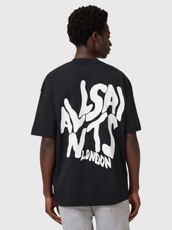 AllSaints Orlando Cotton Regular Fit Short Sleeve Print T-Shirt - view 2, Black