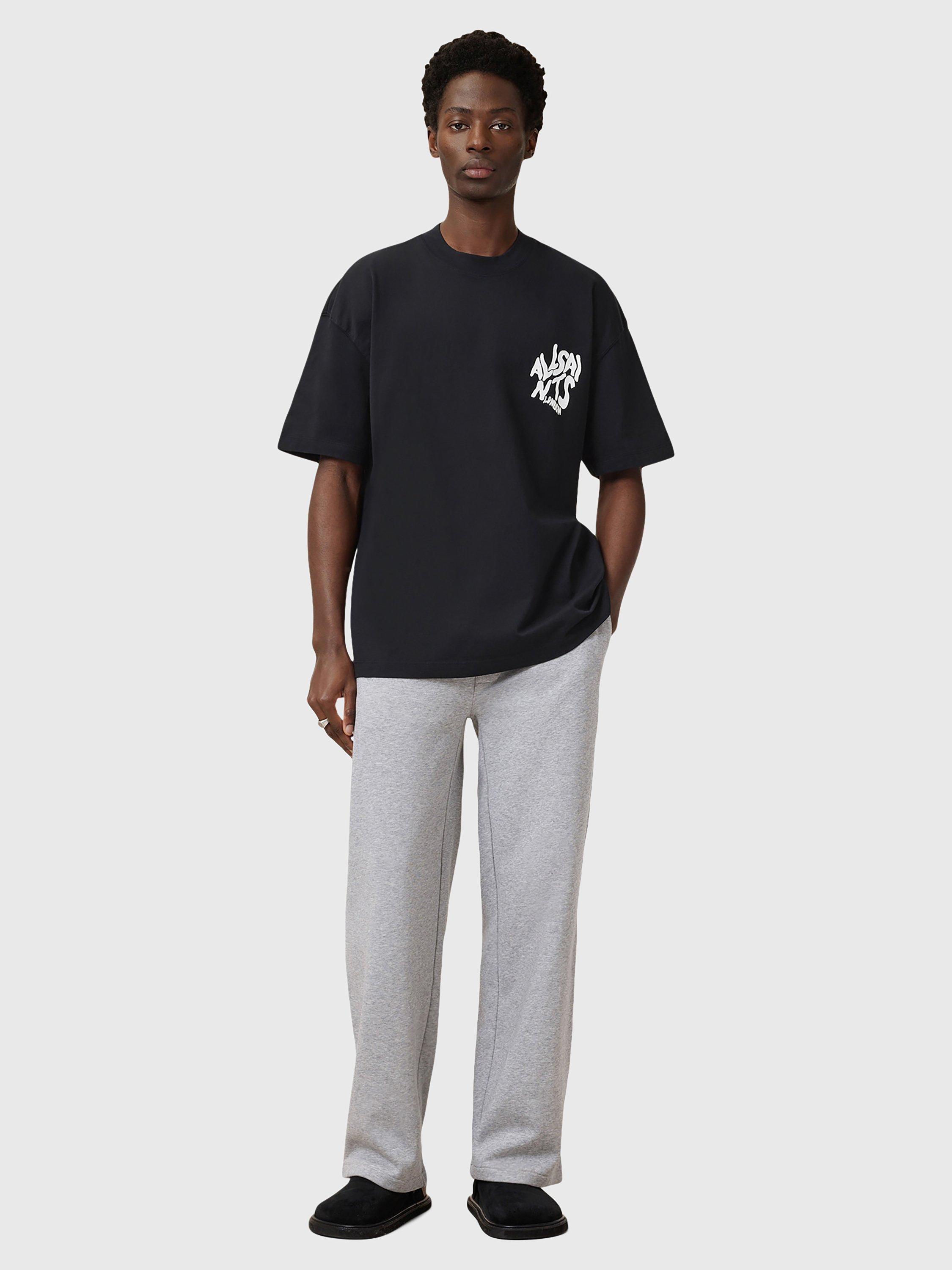 Product image 3 of 6, which shows AllSaints Orlando Organic Cotton Loose Fit Short Sleeve Graphic T-Shirt, Black, L