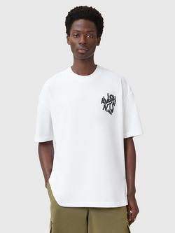 AllSaints Orlando Cotton Regular Fit Short Sleeve Print T-Shirt, White