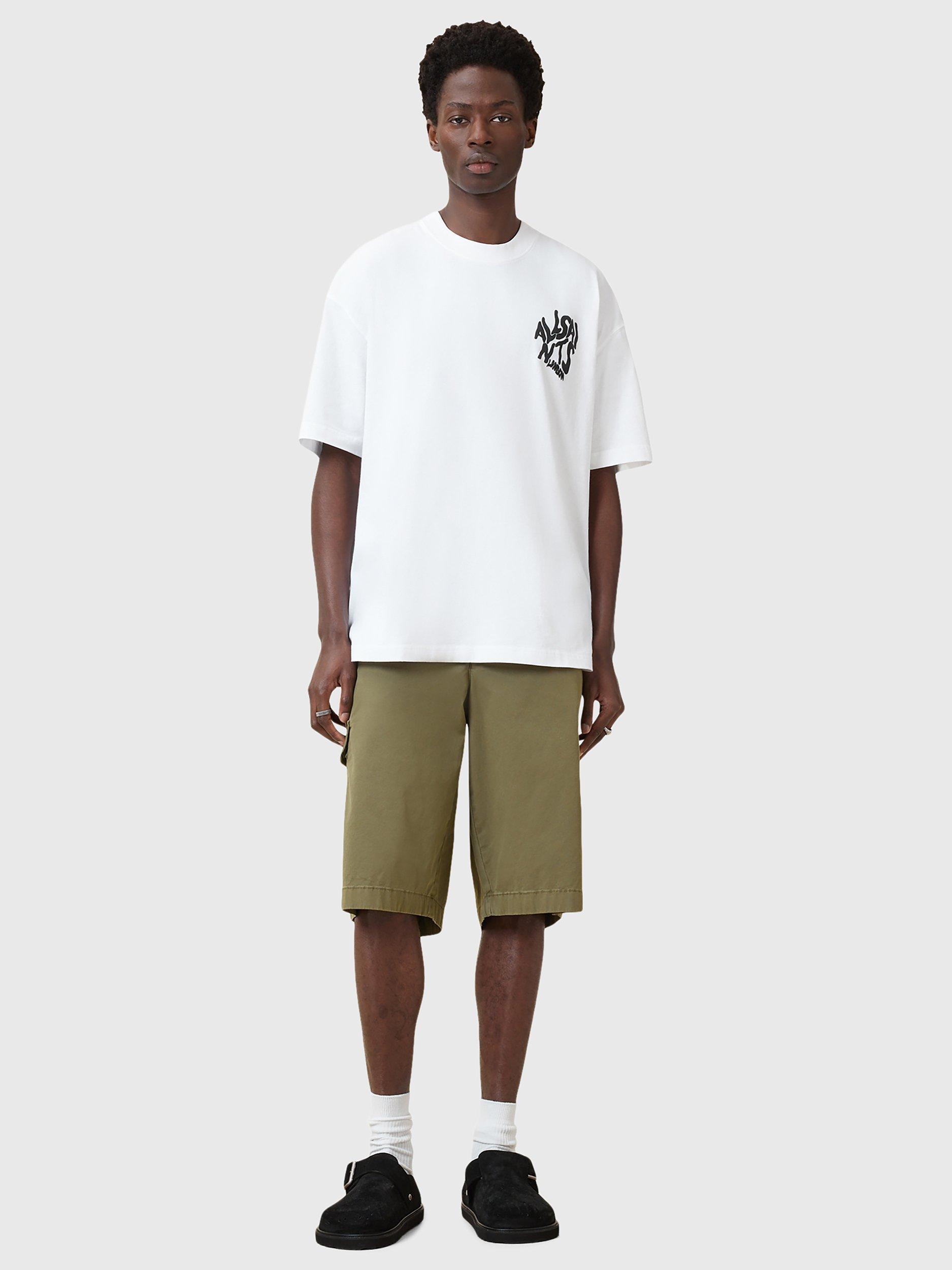 Product image 3 of 7, which shows AllSaints Orlando Organic Cotton Loose Fit Short Sleeve Graphic T-Shirt, White, L