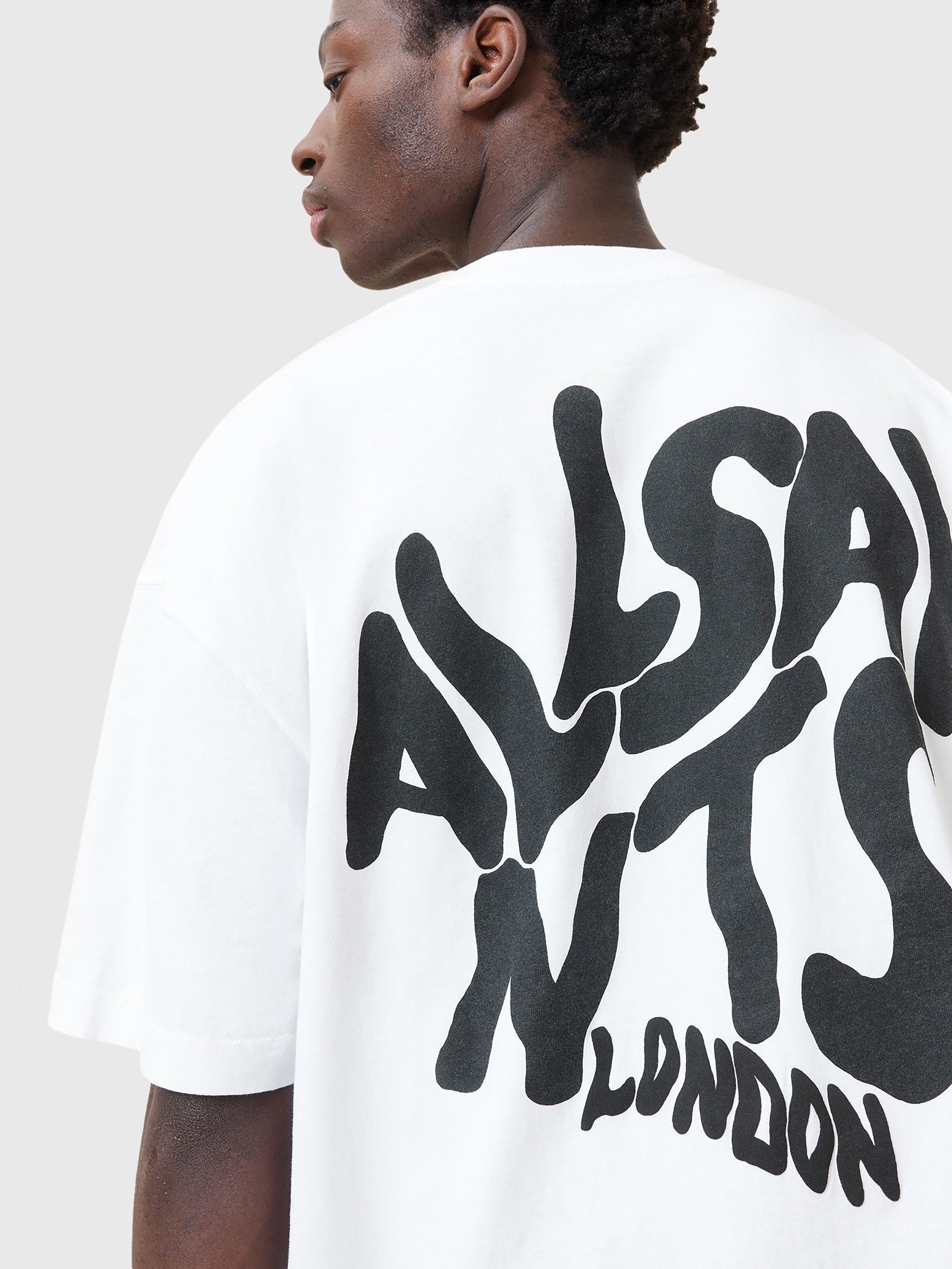 Product image 5 of 7, which shows AllSaints Orlando Organic Cotton Loose Fit Short Sleeve Graphic T-Shirt, White, L