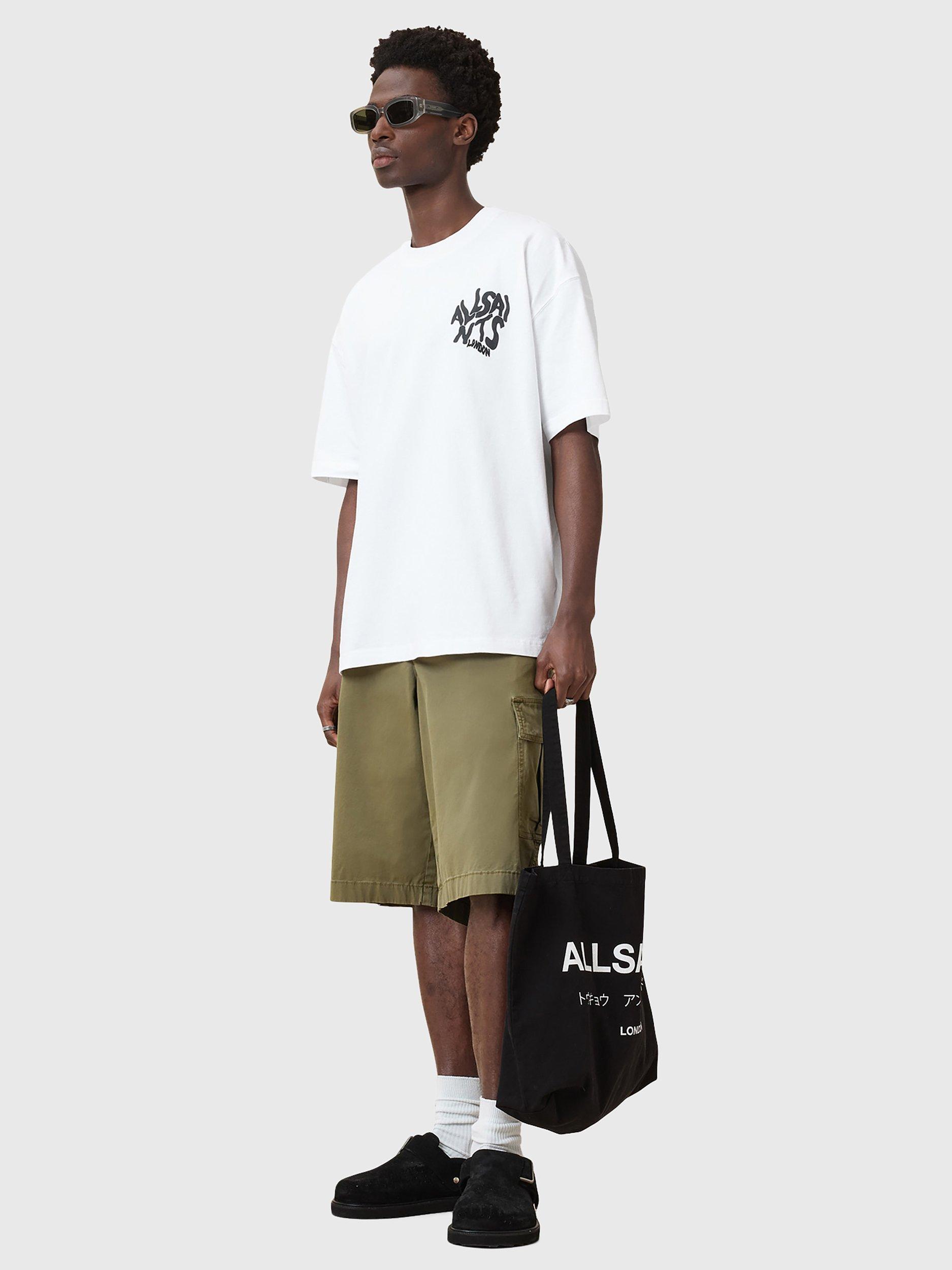 Product image 7 of 7, which shows AllSaints Orlando Organic Cotton Loose Fit Short Sleeve Graphic T-Shirt, White, L