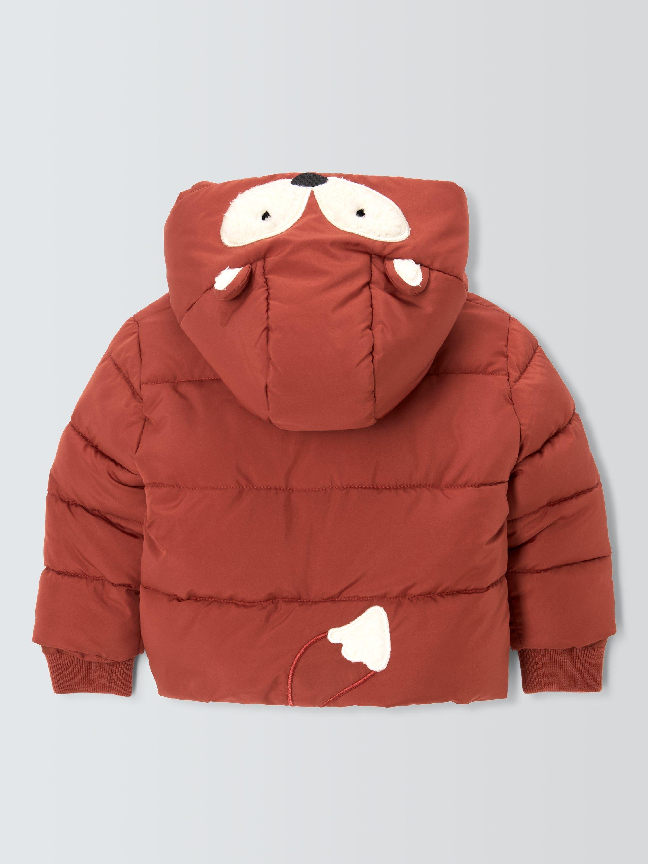 Product image 2 of 3, which shows John Lewis Baby Fox Padded Coat, Brown, 3-6 months