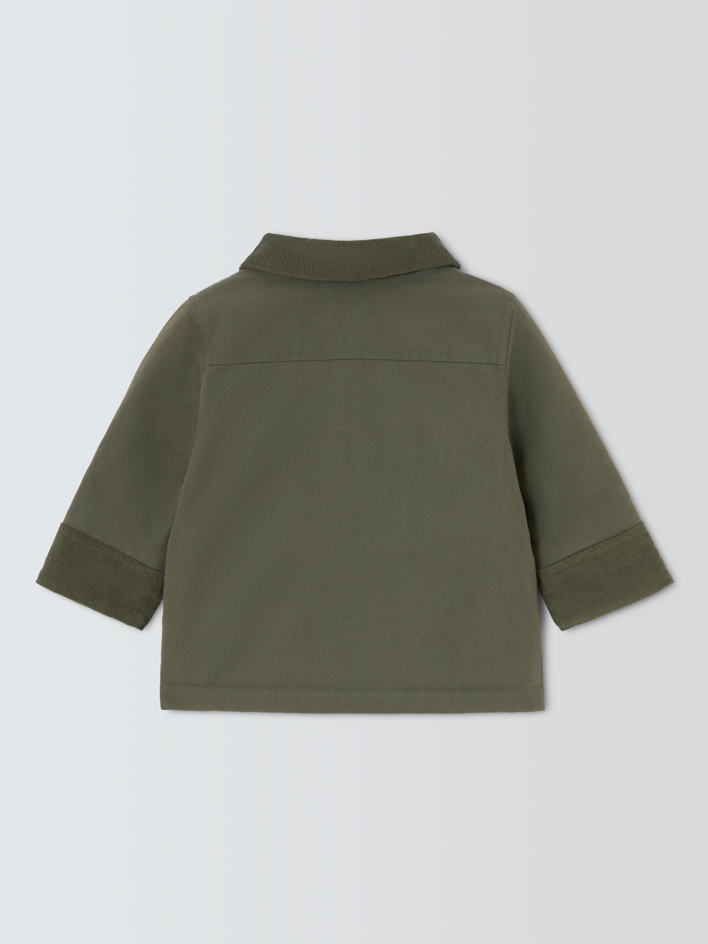 Product image 2 of 3, which shows John Lewis Baby Cord Wax Jacket, Green, 3-6 months