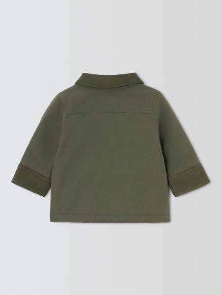 John Lewis Baby Cord Wax Jacket, Green - view 2, Green
